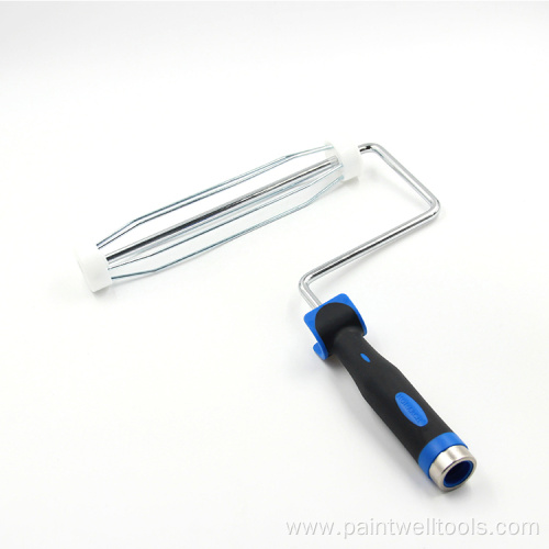 Plastic cage style Aluminium shaft PP and TPR handle Painting roller frame